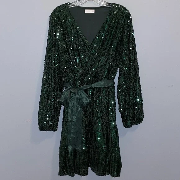 LC Lauren Conrad Sequin Wrap Mini Dress - Picture 5 of 6
